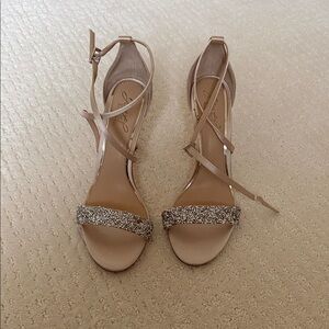 Elegant Badgley Mischka Champagne Strap Heels